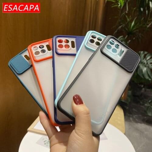 Translucent matte Phone Case For Oppo Reno 4F F17 Pro Slide Camera Lens Protection Phone Cover For Oppo Reno 5 pro 4 lite