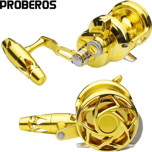 PRO BEROS Jigging Reels (Left/Right-Hand) Seawater Trolling Reels Aluminum CNC Machined Hollow Fishing Reels