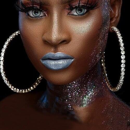 Luxury Full Rhinestone Circle Square Earrings Classic Big Circle Earrings Gold/Silver Color Shiny Crystal Hoop Earrings For Wome