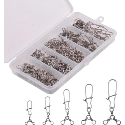 60Pcs/box 3 Way Fishing Connector Crossline Trigeminal Swivel with Stainless steel Nice Snaps Tackle Fishing Lure Accessories