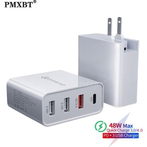 48W Quick Charger Type C USB PD Charger for Samsung iPhone 11 Pro Huawei iPad Pro QC 3.0 Fast Wall Charger EU US UK Plug Adapter