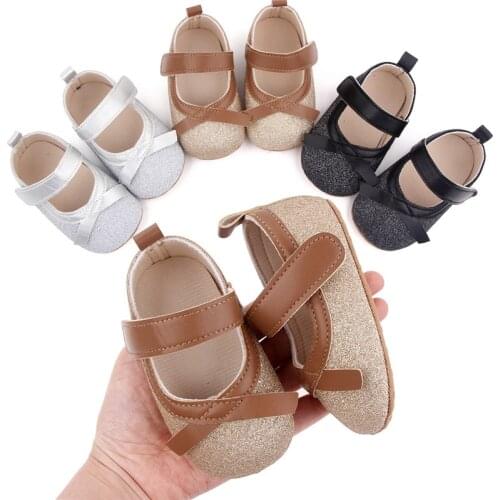 2021Lovely Bling zapatos niña Baby Girl Princess Shoes Toddler Non-slip Infant First Walkers Soft Sole Newborn Crib Shoes 0-18m