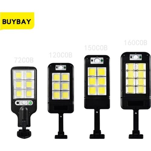 72 120 150 160 COB Solar Street Lights With 3 Light Mode with Remote control Outdoor Lamp Waterproof for Garden Patio Path Yard