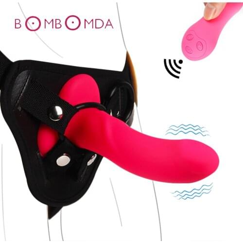 10 Speed Vibrating Strap On Harness Dildo Vibrator Panties for Woman Lesbian Sex Bondage Dildo Penis Sex Belt Adult Sex Vibrator