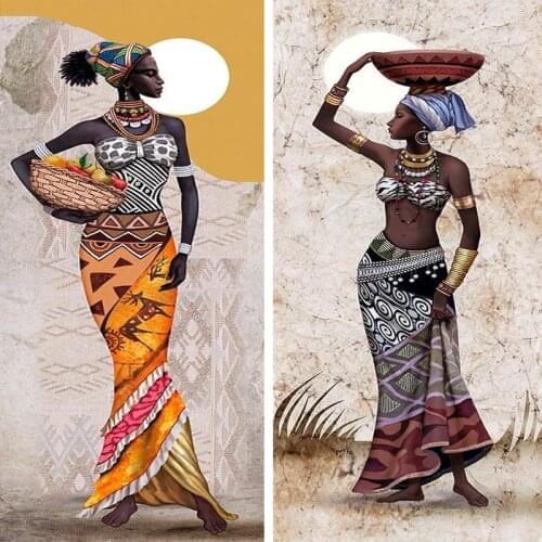 Needlework Diamond Painting African woman Diamond Embroidery full square/ round Drill Rhinestone Mosaic Picture Home Decoration
