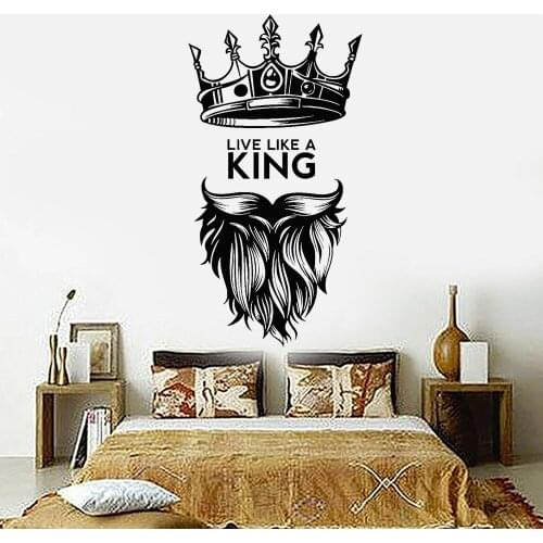Live Like A King Vinyl Wall Decal Quote King Crown Nursery Kids Room Vinyl Wall Stickers For Bedroom Decoration Wallpaper Z305
