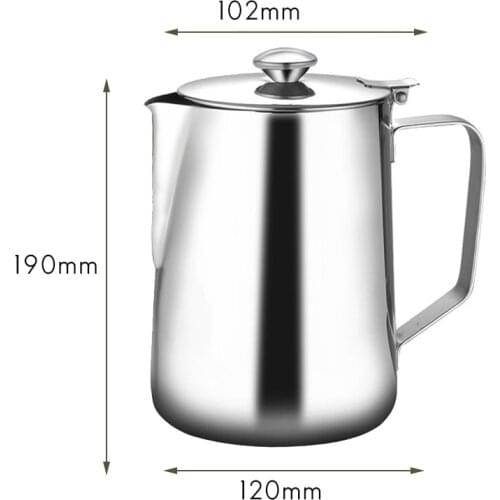 1.5L Stainless Steel Pull Flower Espresso Frother Frothing Garland Cup Milk Jug Large Capacity Coffee Pot