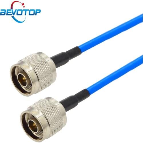 1Pcs Blue RG405 Coaxial Cable N Male to N Male plug Connector RF Jumper Pigtail N Type Extension Cable 15CM 50CM 1M 5M 10M