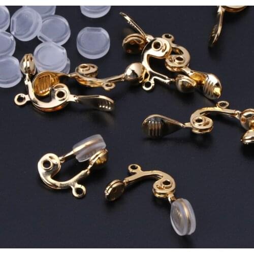 10Pc Clip-on Earring Converter Non-pierced Ear Hoop With Comfort Earring Cushion
