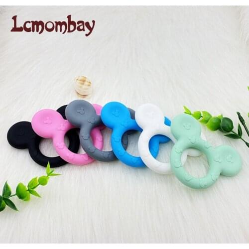 10PCS Mickey Baby Teether Grade Cartoon For DIY Charms Silicone Beads Kids Baby Teething Soother Nursing Teething Toys
