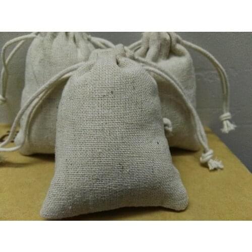 SPECIAL SALE 100pcs overlocked linen jewelry bags wholesale cheap drawstring bags 8*12cm Baby Shower Jewelry Packaging Bags