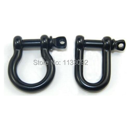 100pcs/lot wholesale high quality Black Stainless Steel Adjustable shackles D/ Bow shackles Buckles for 550 paracord bracelets