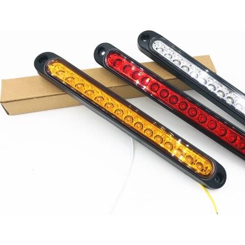 1pc Car 15 LED Rear Tail Light Stop Brake Lamp for Automobiles Bus Truck Trailer 10-30V Red Yellow White Auto Signal Lamp