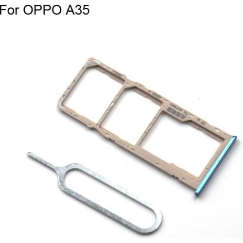 2PCS For OPPO A35 Tested Good Sim Card Holder Tray Card Slot For OPPO A 35 Sim Card Holder OPPOA35
