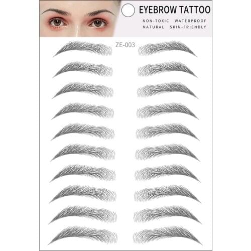 20pcs 3D Natural Simulation Eyebrow Stickers Long-lasting False Eyelashes Portable One Time Tattoo Eyebrow Stickers Waterproof