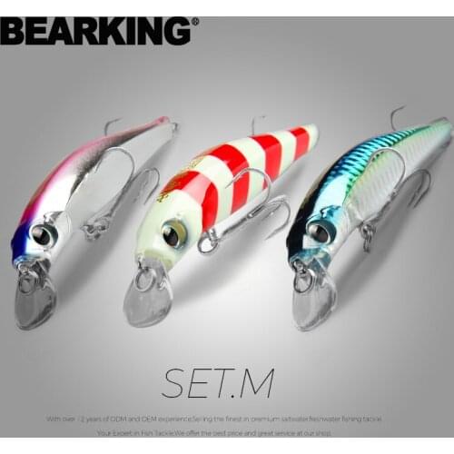 BEARKING 3pcs per set 10.5cm 16g 8cm 8.5g Jerkbaits Fishing Sinking Minnow lure High Quality Hard Baits Good Action Wobblers