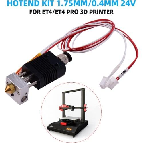 3D Printer Full Metal Hotend Extruder Kit Hot End Set w/ 0.4mm Nozzle 100K Thermistor Heatsink Wire 24V For ET4/ET4 Pro Printer