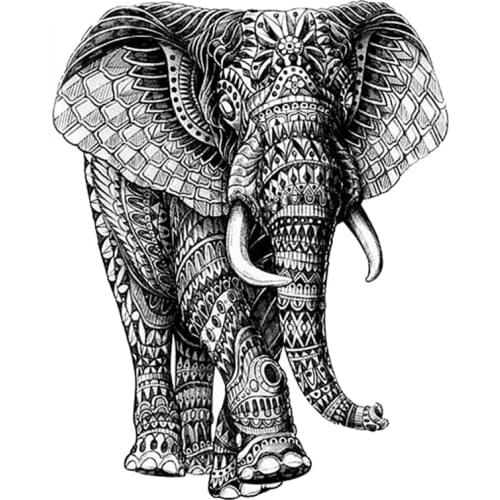 5pcs Metal Elephant Robot Waterproof Temporary Tattoos high quality Mechanical elephant Fake body Tattoo sleeves Henna Tatoo men