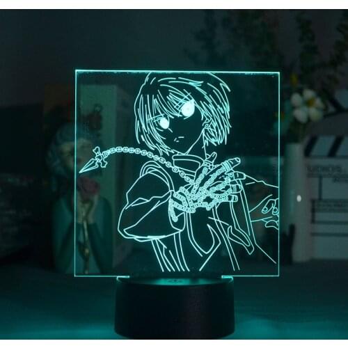 Anime Figurine Kurapika Hunter x Hunter Manga Art LED 3D Sensor Light Gift Kids Child Bedroom Bedside Desk Lamp Battery Operated