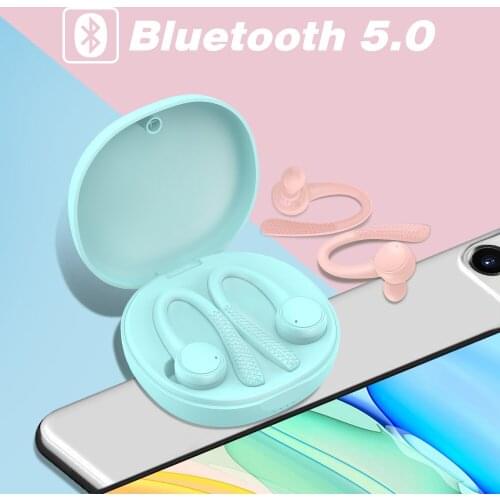 Wireless Bluetooth Earphones HiFi Stereo Headset Wireless headphones Sport Ear Hook Earphone With Charging Box For ios Android