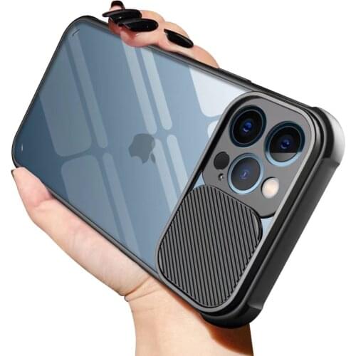 For Apple iphone 12 11 Pro Max 12Mini Case Hard transparent Push window protect Back Cover Case For iphone XS Max XR 6S 7 8 Plus