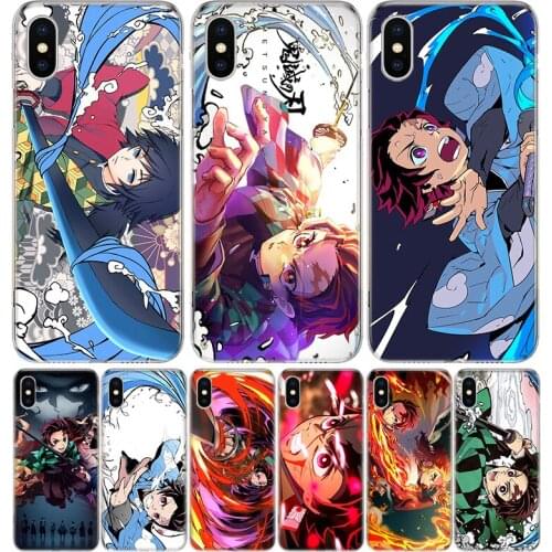 Demon Slayer Kimetsu No Yaiba HD Cover Phone Case For Iphone 11 12 Mini Pro 7 6 X 8 6S Plus XS MAX + XR 5S SE 10 9 Art TPU Coque