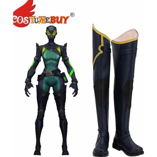 CostumeBuy Valorant Viper Deep Blue Shoes Cosplay Boots Accessory Shoes Boots Unisex Props Halloween Custom Made