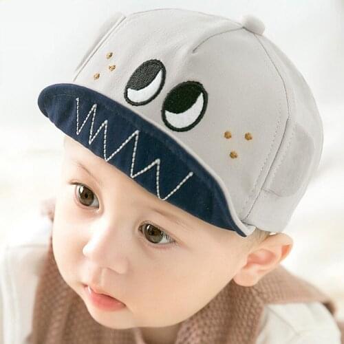 Baby Cotton Spring Hat Toddler Boy Cartoon Eyes Baseball Hip Hop Sun Hats With Ear Baby Girl Sunscreen Cap Baby Accessories