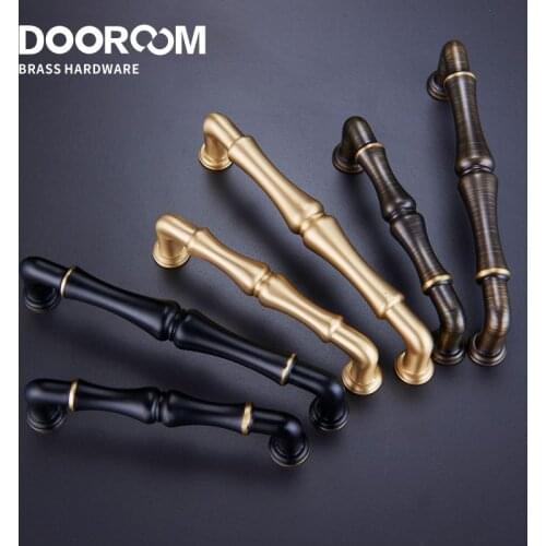 Dooroom Brass Furniture Handles American Rural European Mediterranean Wardrobe Dresser Cabinet Cupboard Drawer Pulls Knobs