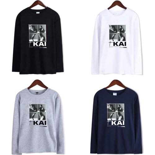 KAI Super Kpop T-shirts Fashion Hip Hop Men Women T Shirts Tee Shirt O-neck Long Sleeve Unisex Harajuku T-shirt Sweatshirts Tops