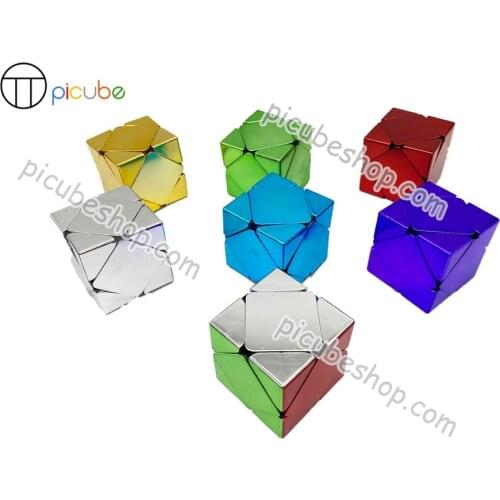 [Picube]MeiLong Skewb Cube Puzzles Metal Color Cube 2x2 Golden/Silver/Blue/Red/Green/Purple
