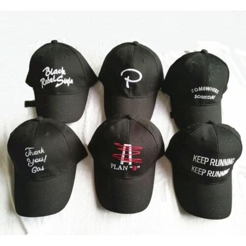 Girls Black color Cotton Kid casual Baseball caps Child Boy Snapback hats Solid Letter Embroidery Hip hop Casquette Gorros