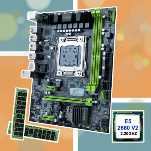 HUANANZHI X79-6M M-ATX Motherboard with Dual HI-SPEED M.2 Slot CPU Intel Xeon E5 2660 V2 2.2GHz Big Brand RAM 32G(2*16G) REG ECC