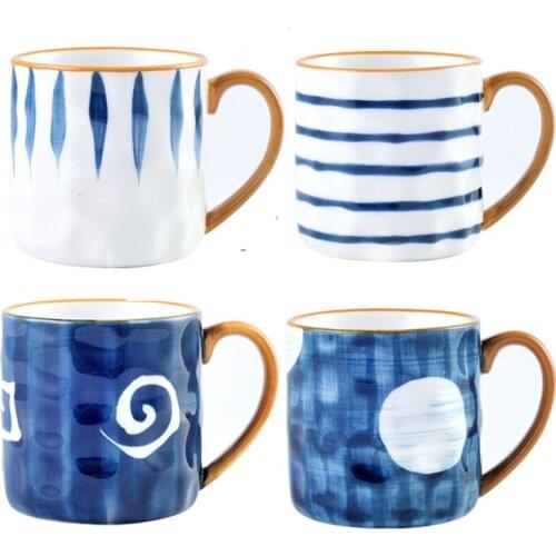300ML Ceramic Coffee Mug Japanese style Household Water Cup With handlegrip Couple Cup Fashion Office Home Birthday Gift