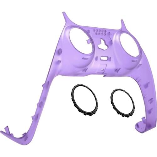 EXtremeRate Clear Series Decorative Trim Shell Clip Shell with Accent Rings for PS5 Controller