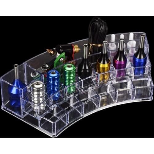 Tattoo Storage Box Eyebrow Lip Tattoo Pen Machine Gun Holder Cosmetic Makeup Acrylic Stand Nail Art Container Accessory