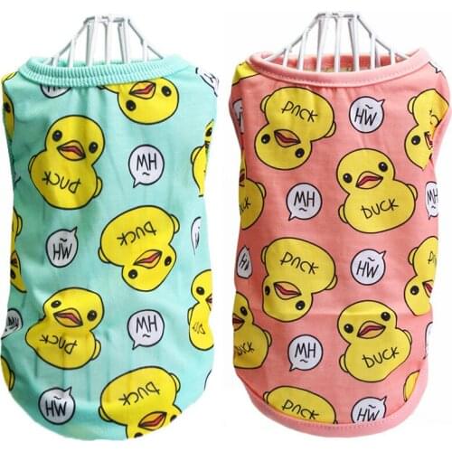 Cute Pet Dog Clothes For Small Dogs Ctas Summer Clothes Puppy Clothing Shirt Duck Pattern Pet Dog Puppy Vest T-shirt Dog Costume