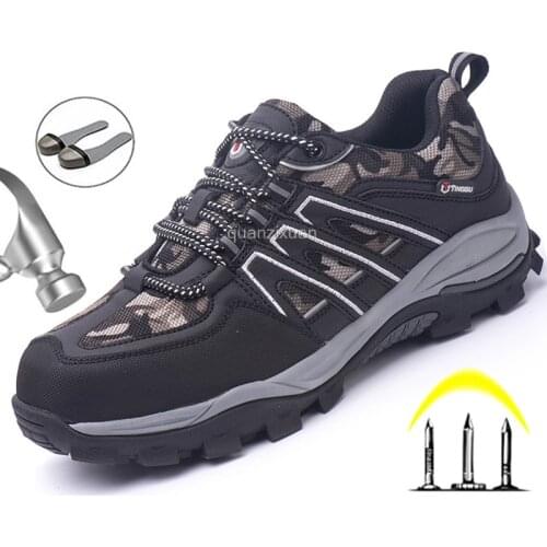 Yadibeida Mens Steel Toe Work Safety Shoes Casual Breathable Outdoor Sneakers Puncture Proof Comfortable Industrial Work Boots