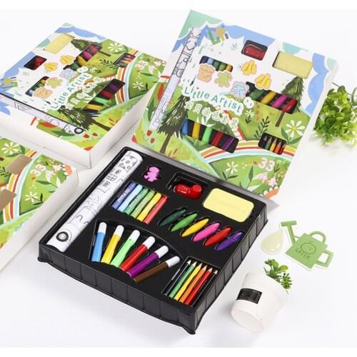 Student Coloring Set Washed Crayons Pencils Erasers, Brushes