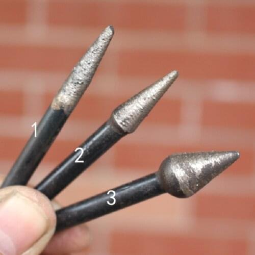 New 3kind 46# Taper Sintered Diamond Grinding 6mm Shank Abrasive Point for Stone Engraving Carving