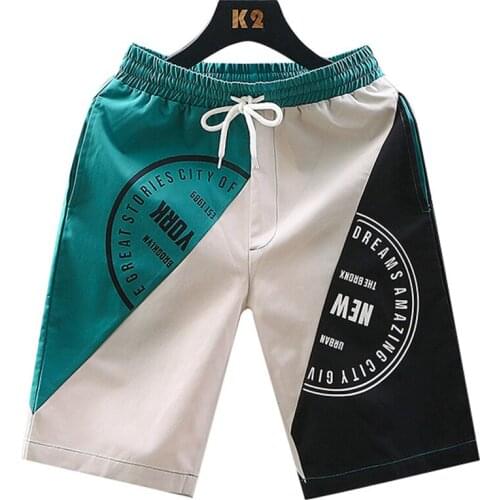 2021 Summer New Medium Trousers for Five-Cent Mens Casual Thin Popular Logo Version Straight Leg Loose Patching Tie Pants