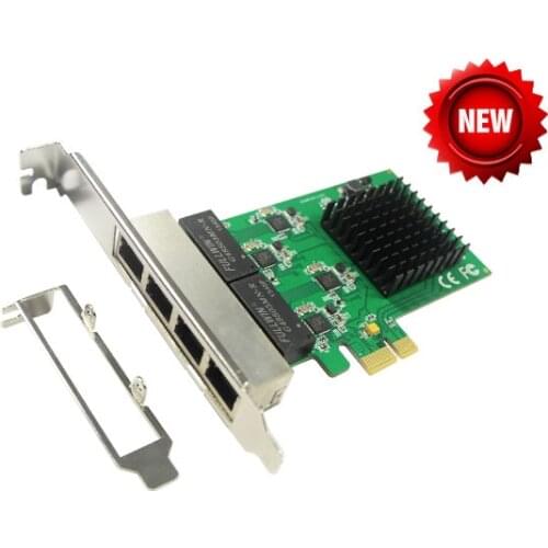 PCI-Express 4 Ports Gigabit Ethernet Controller Card, RTL8111 Chipset, support low profile bracket PCIE to 10/100/1000Mbps