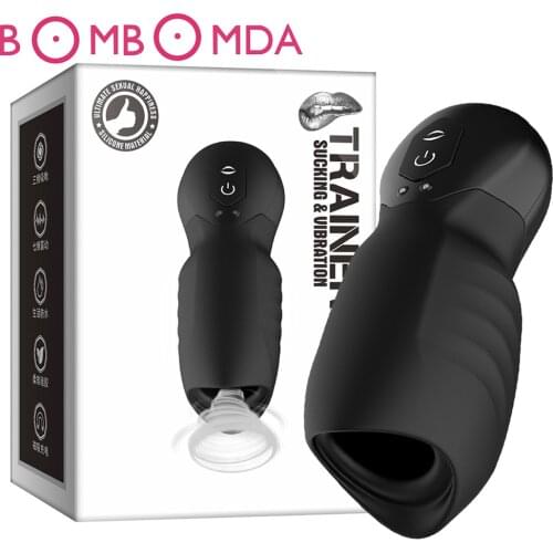 Sucking Glans Vibrators Penis Delay Trainer Male Masturbator Vibrator Automatic Oral Climax Sex Glans Stimulate Massager Sex Toy