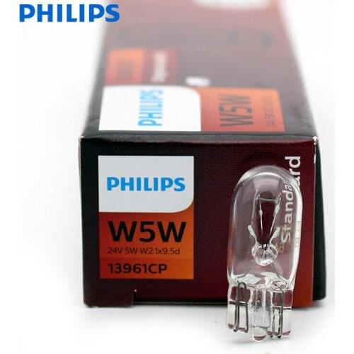 Philips Truck 24V Standard T10 W5W 13961CP Turn Signal Interior Lamps Original Position Light Stop Light Wholesale, Pack of 10