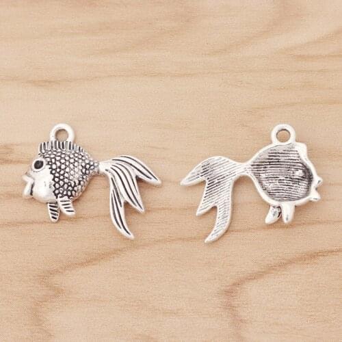 10 Pieces Color Fish Goldfish Charms Pendants For DIY Bracelet Necklace Jewellery Making Findings 27x20mm