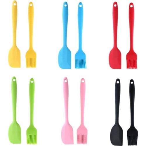 Portable Silicone Integrated Cream Cake Scraper Brush Set Kitchen Baking Tools