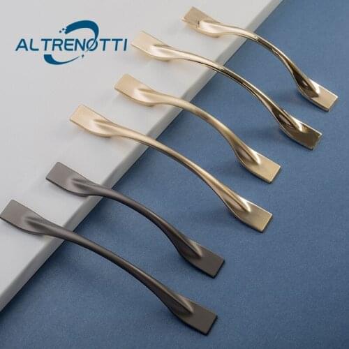 Cabinet Handle Zinc Alloy Furniture American Simple Wardrobe Door Pull Modern Cupboard Black Gold Kitchen Drawer Knob Hardware