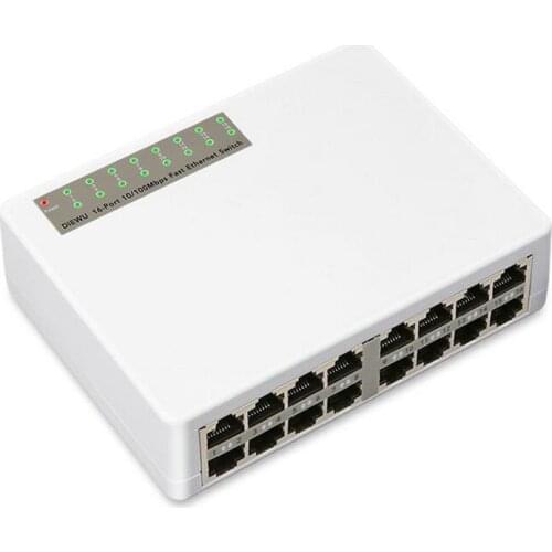 Mini 16 Ports 10/100Mbps Fast Ethernet LAN RJ45 Vlan Network Switch Switcher Extension HUB for Desktop PC