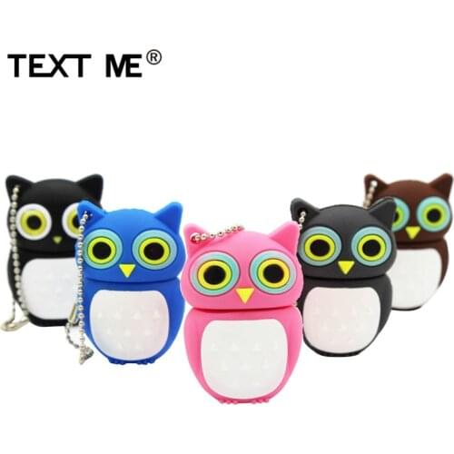 TEXT ME cartoon pendrive black gary pink blue brown owl style usb flash drive usb 2.0 4GB 8GB 16GB 32GB 64GB cute gift