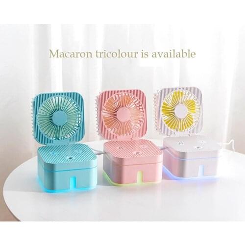 Humidifier Spray Hydrating with Small Fan Mute Office Table Home Bedroom Living Room Charging Portable Desk Fan Air Conditioning